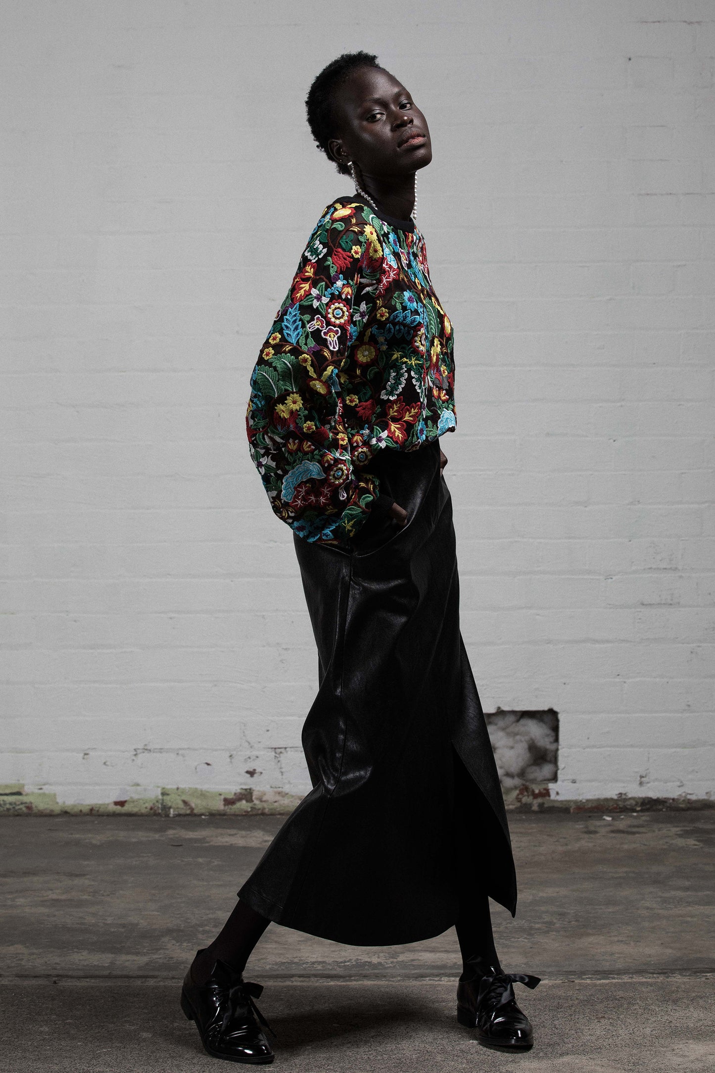 LOVE & THORNS SKIRT- BLACK VEGAN LEATHER