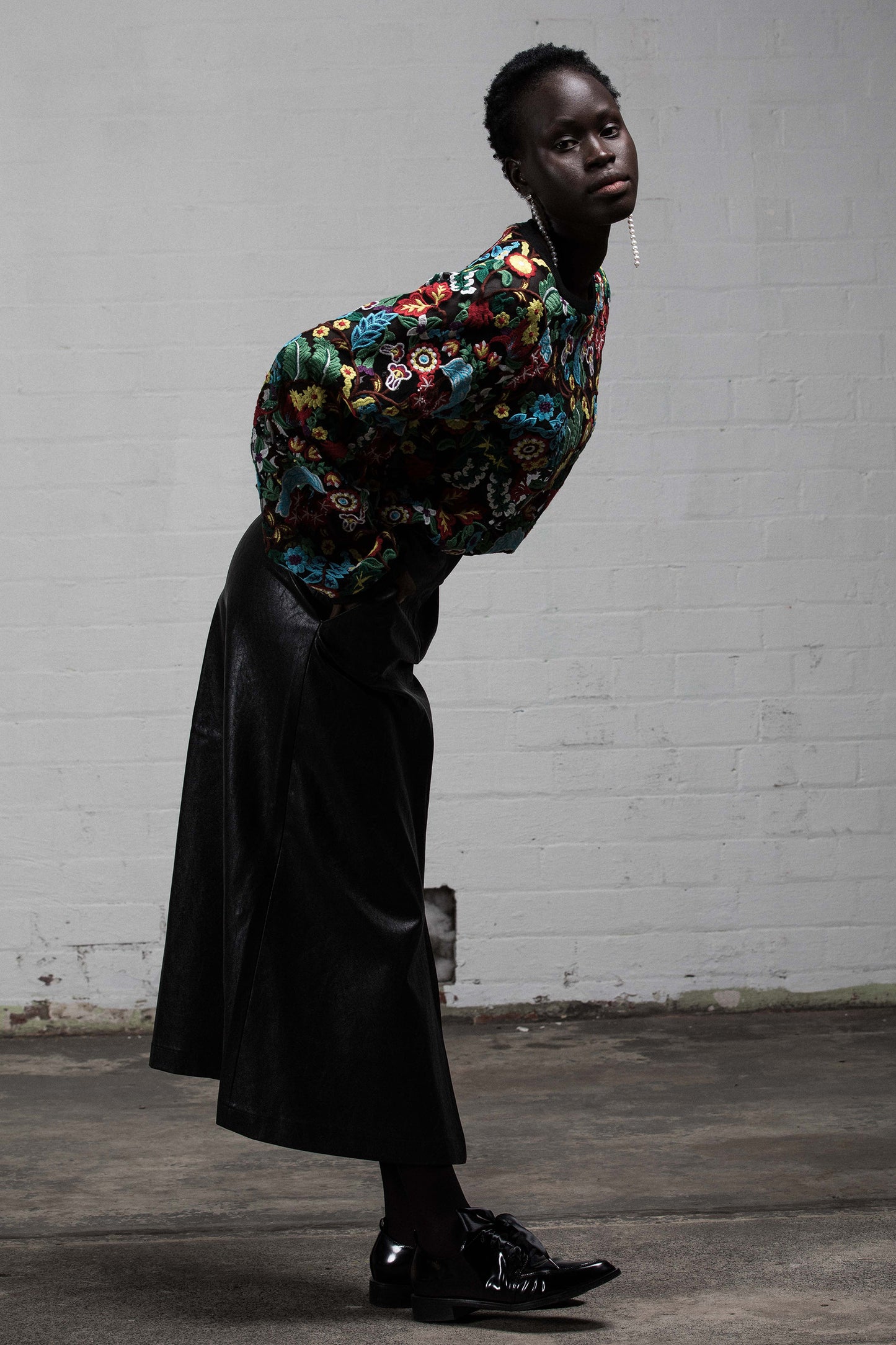 LOVE & THORNS SKIRT- BLACK VEGAN LEATHER