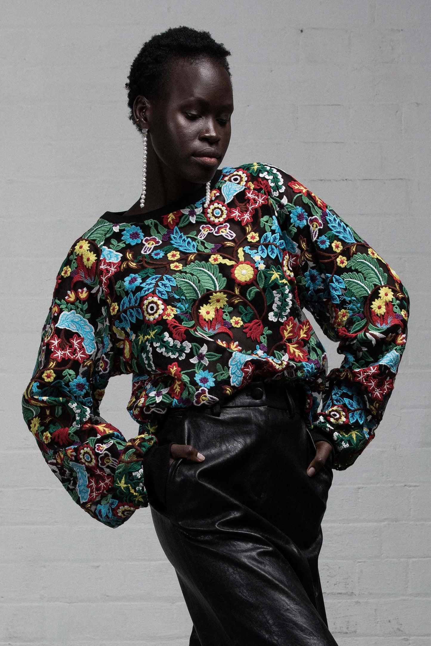 LOVE & THORNS SKIRT- BLACK VEGAN LEATHER