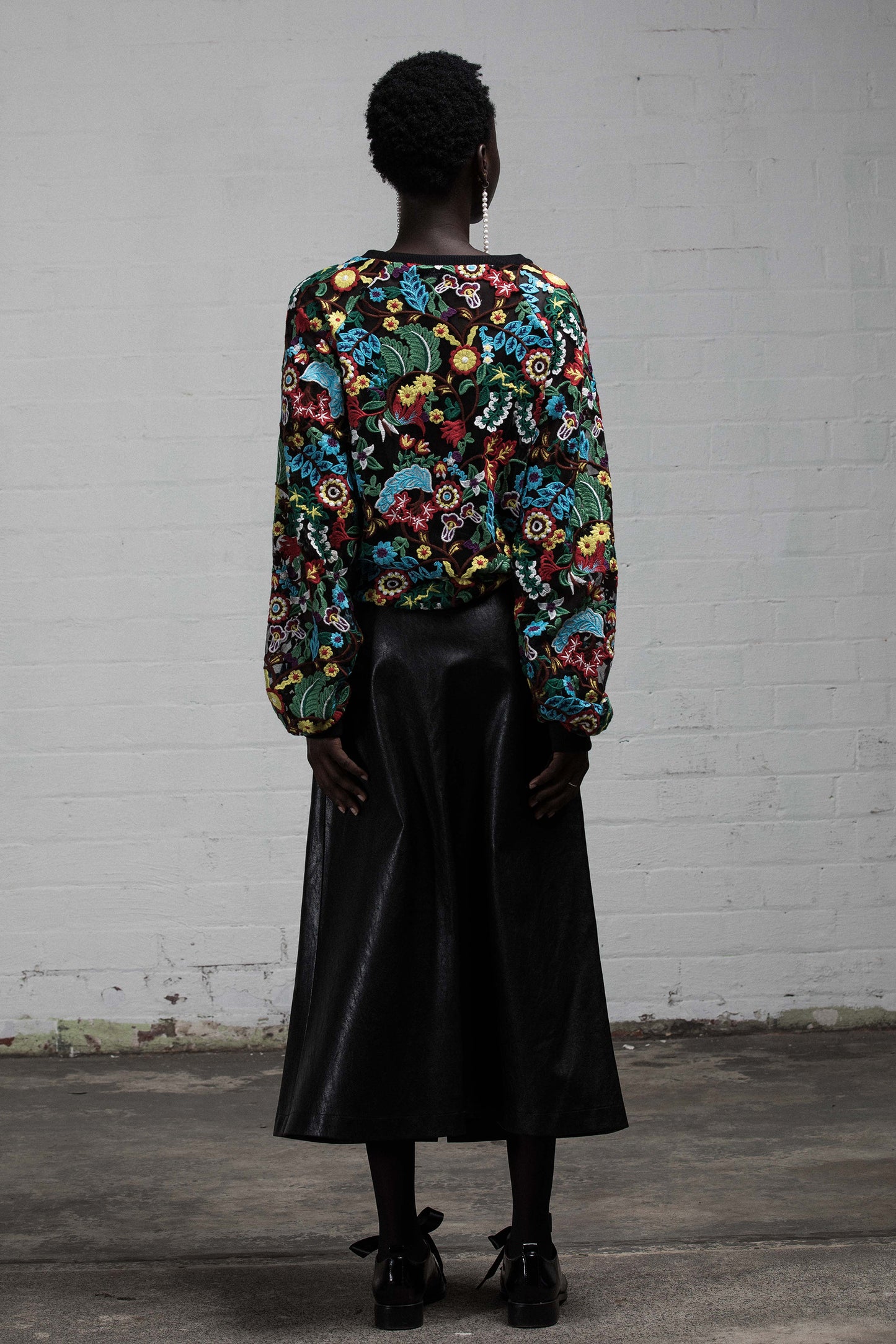 LOVE & THORNS SKIRT- BLACK VEGAN LEATHER