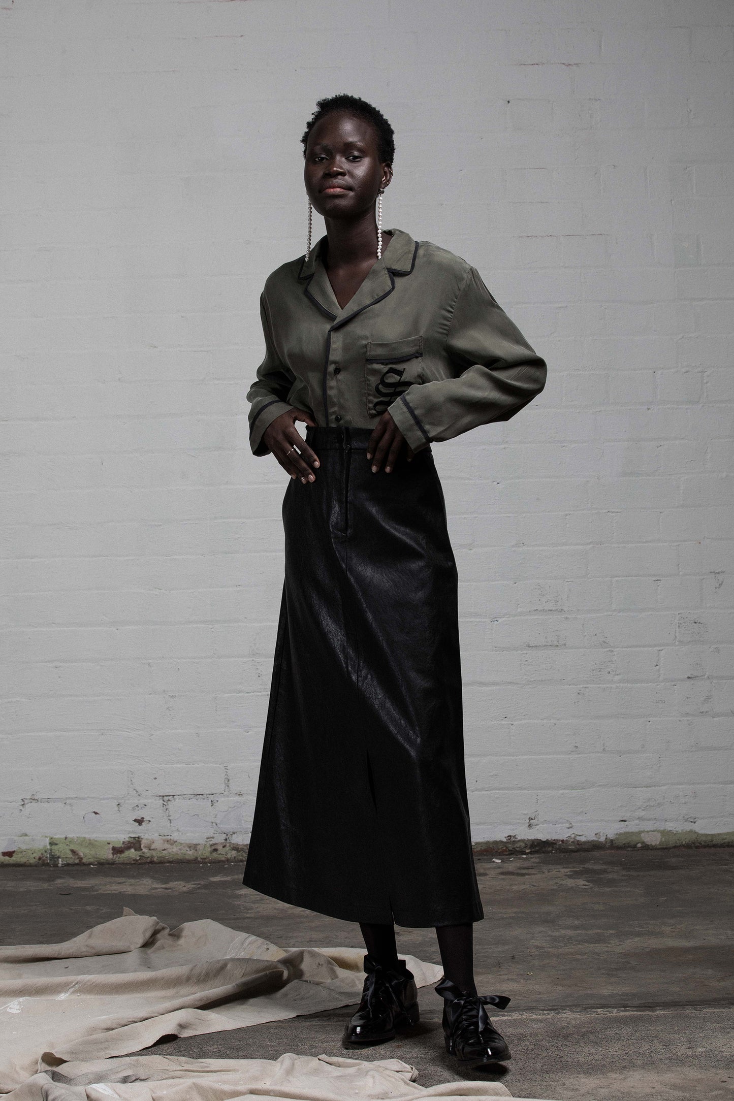 LOVE & THORNS SKIRT- BLACK VEGAN LEATHER