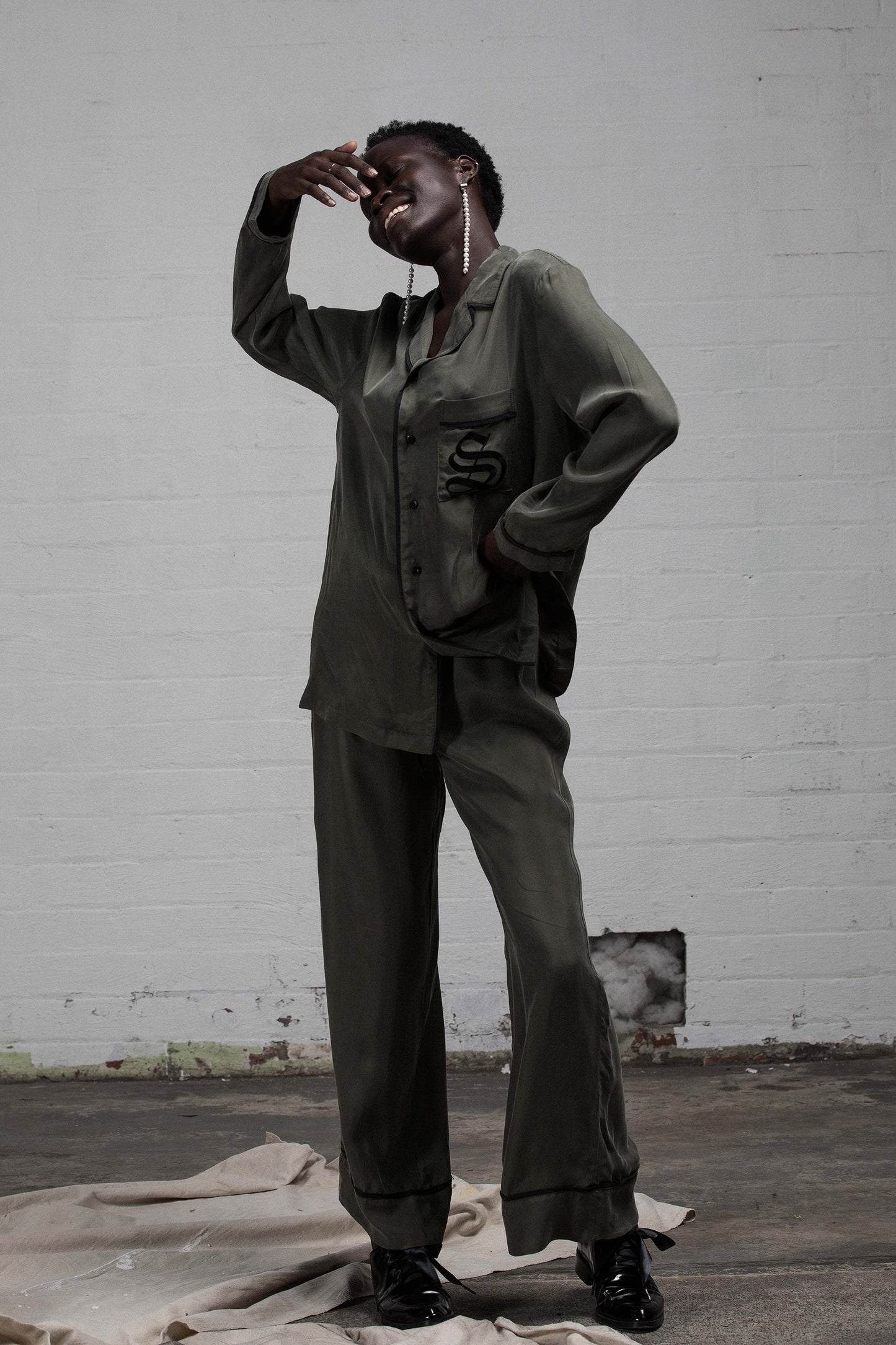 The Standard PJ Set - Khaki/Black