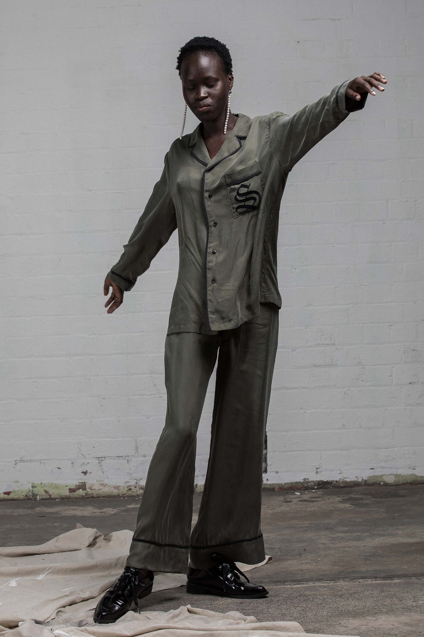 The Standard PJ Set - Khaki/Black