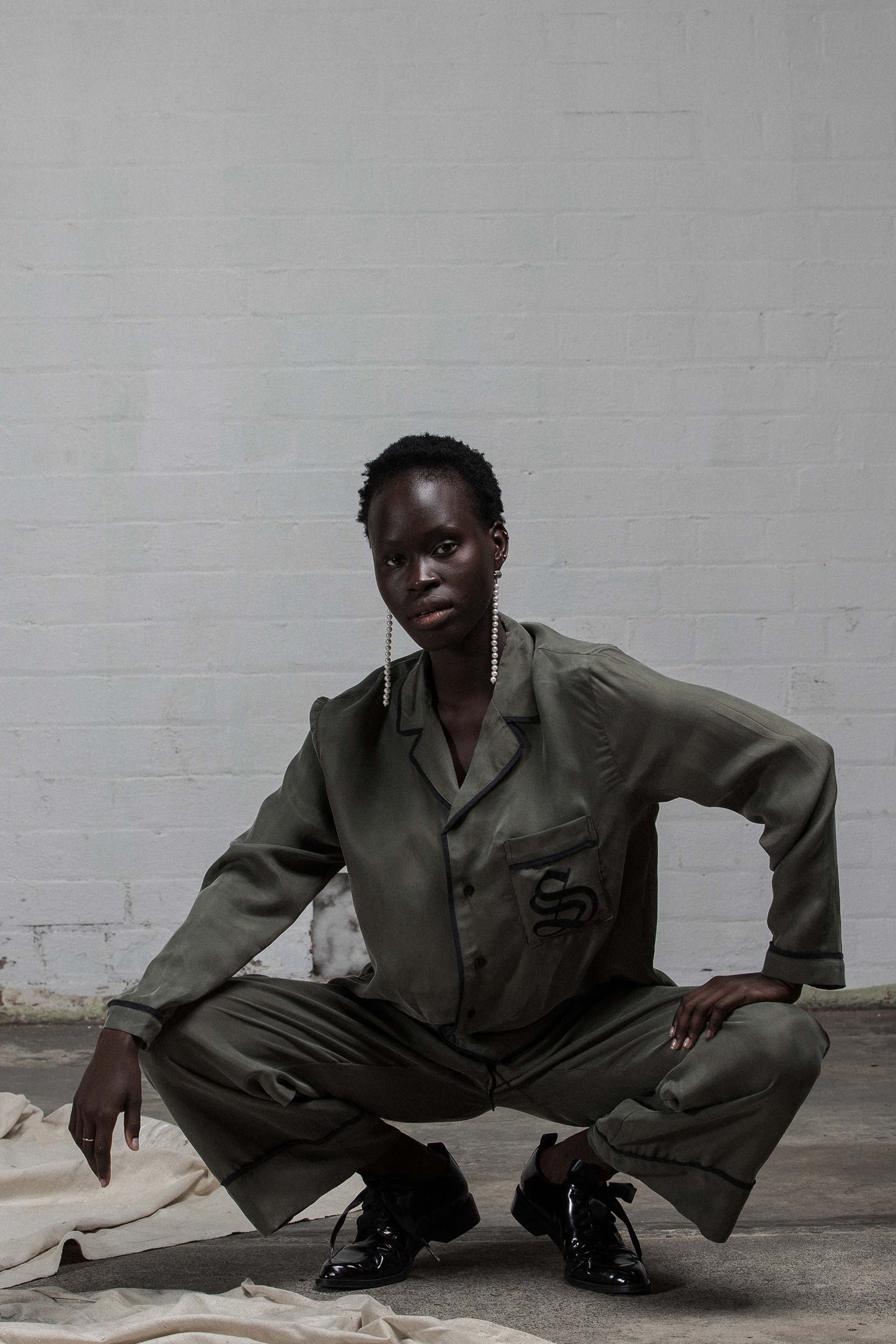 The Standard PJ Set - Khaki/Black