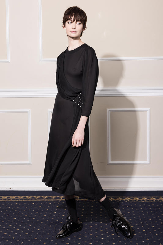 SERENADE SATURN DRESS BLACK SILK