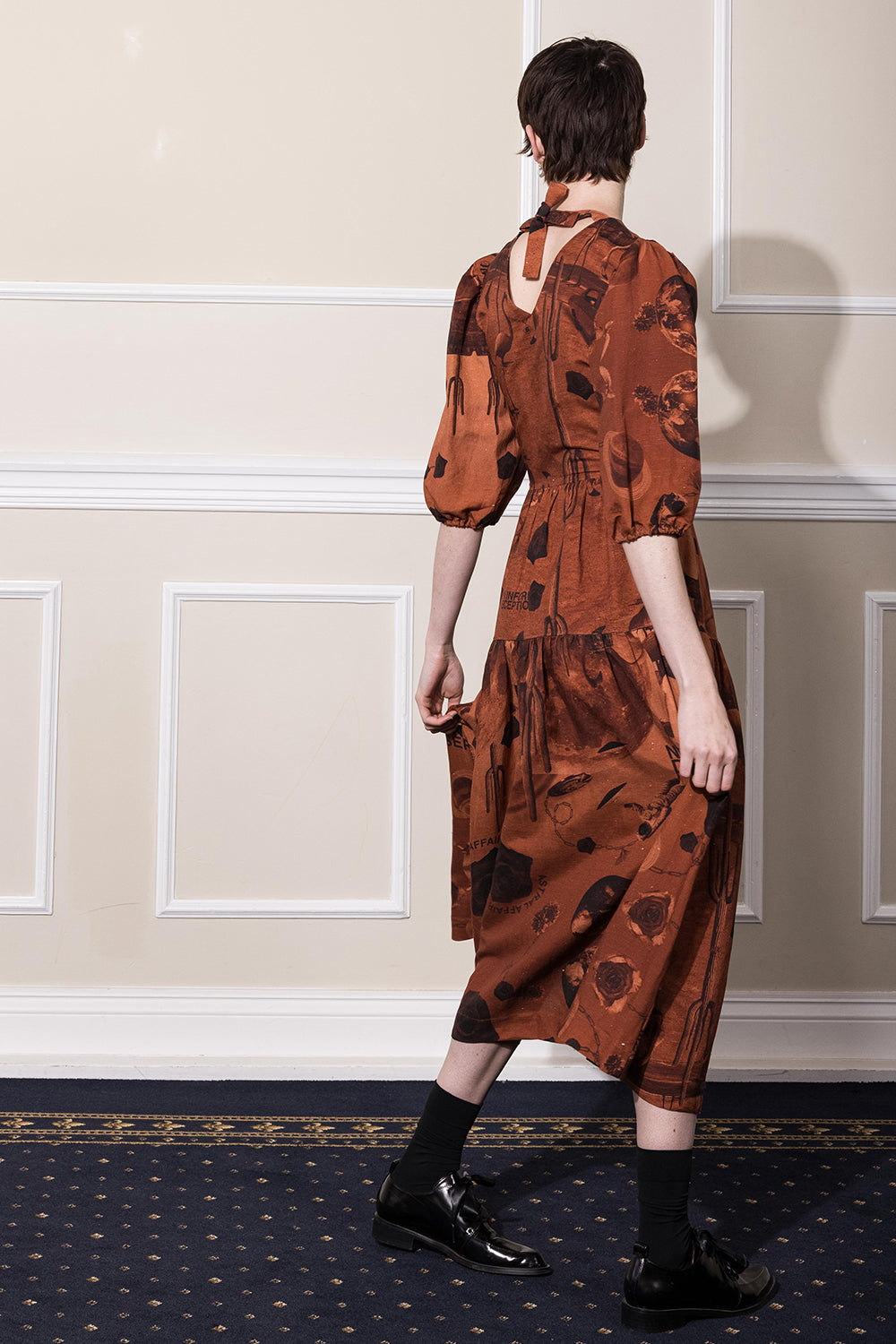 MOON GARDEN DRESS - REDWOOD PRINT