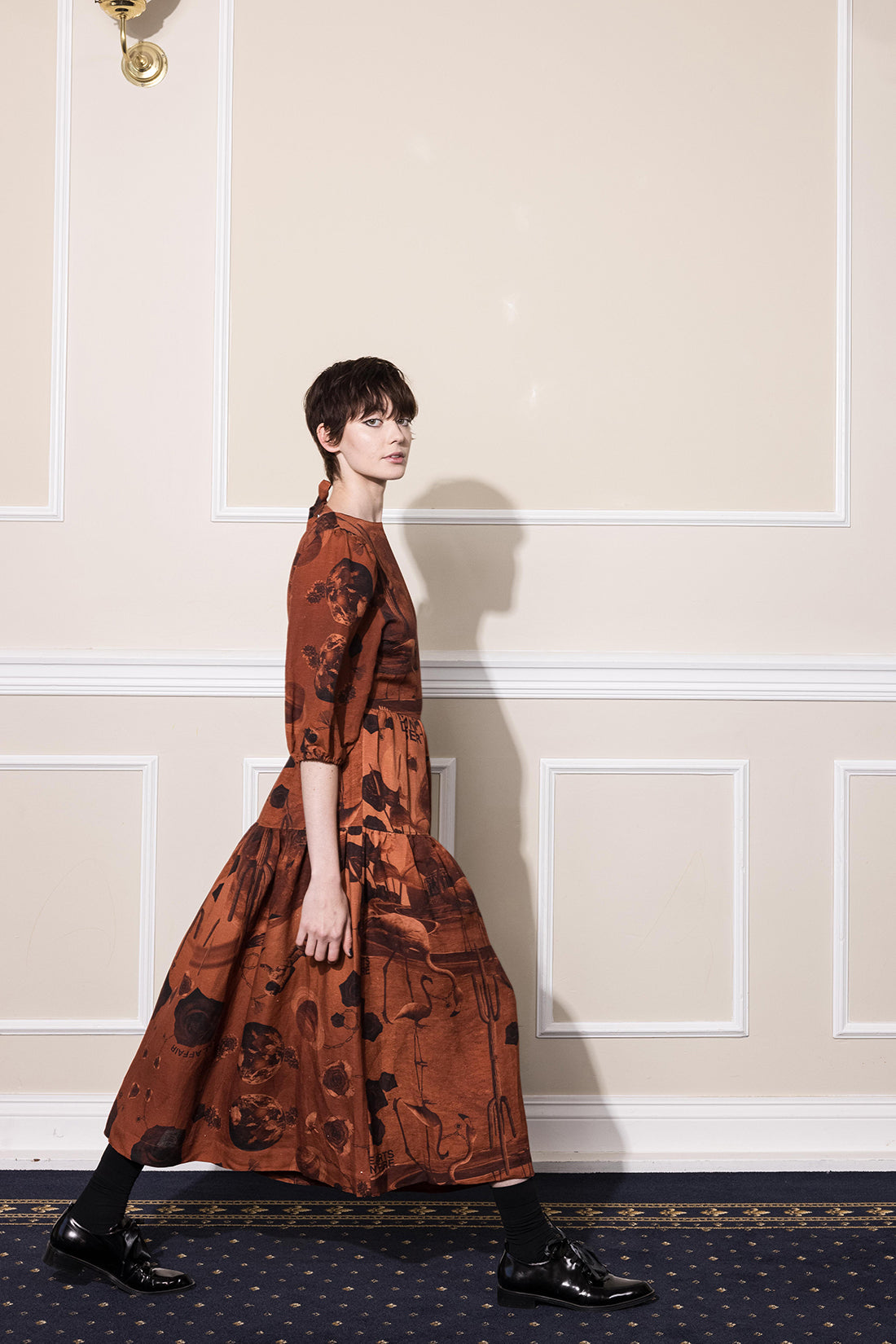 MOON GARDEN DRESS - REDWOOD PRINT