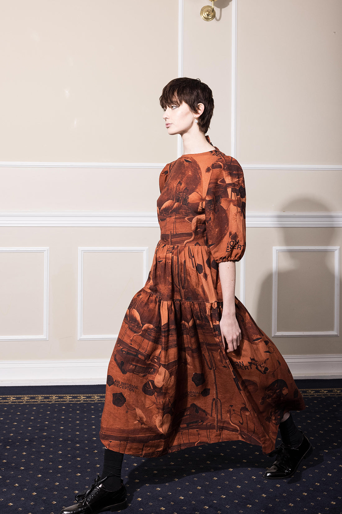 MOON GARDEN DRESS - REDWOOD PRINT