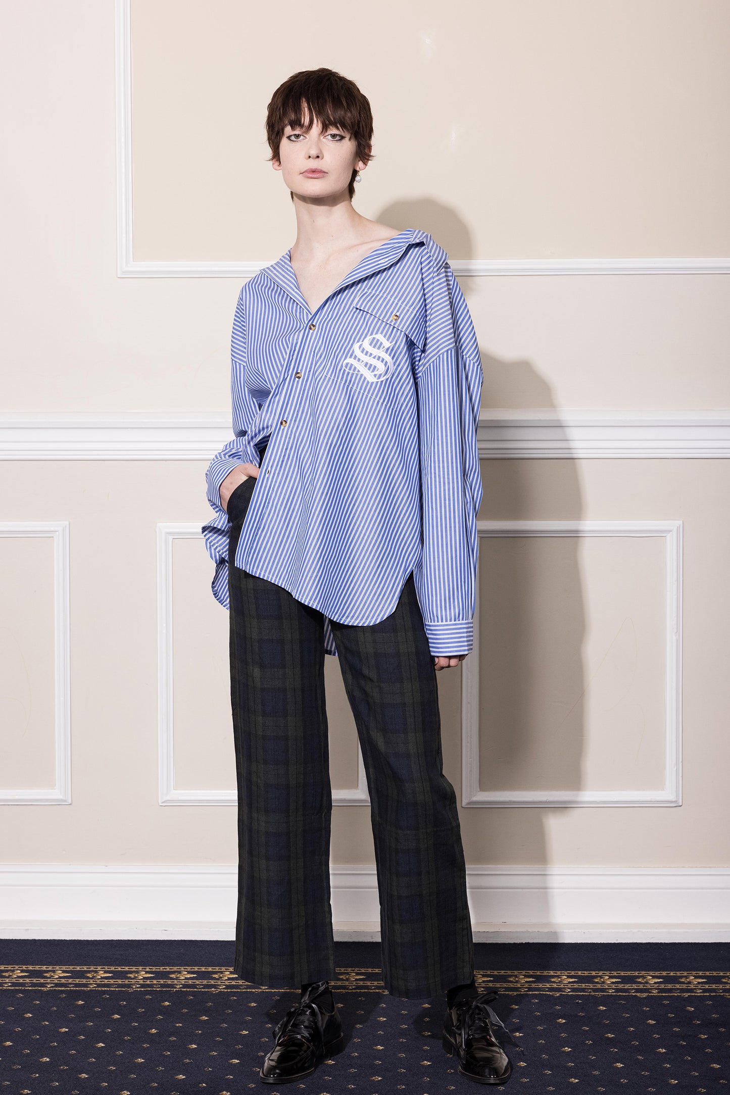 PLANETARY PANT - NAVY PLAID