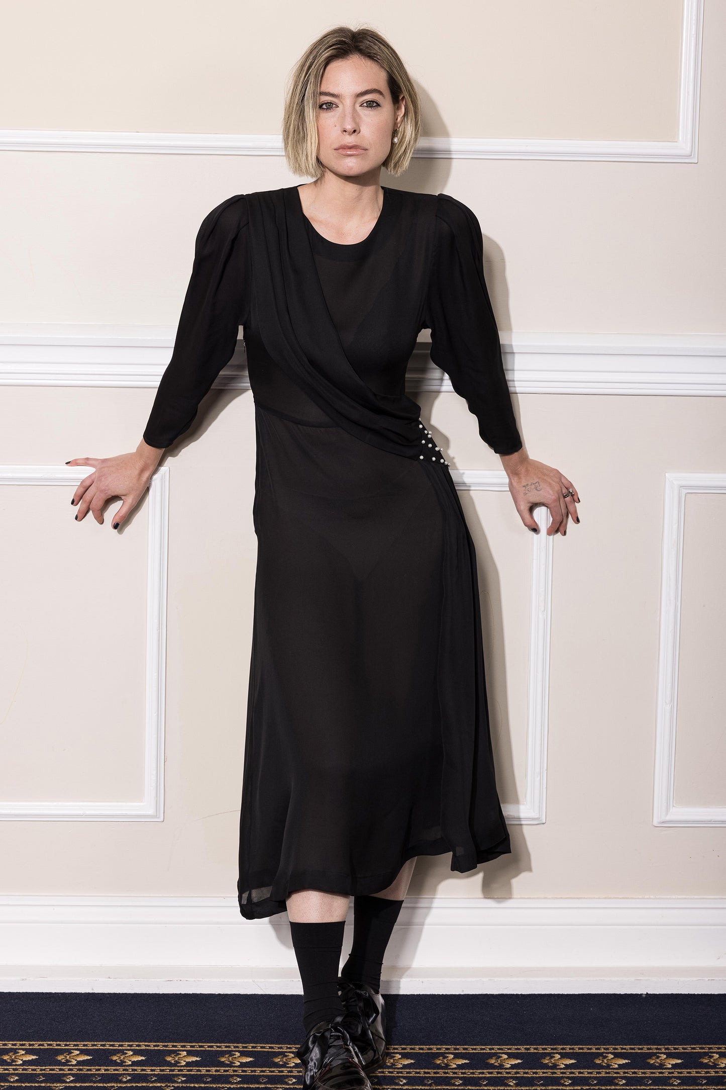 SERENADE SATURN DRESS BLACK SILK