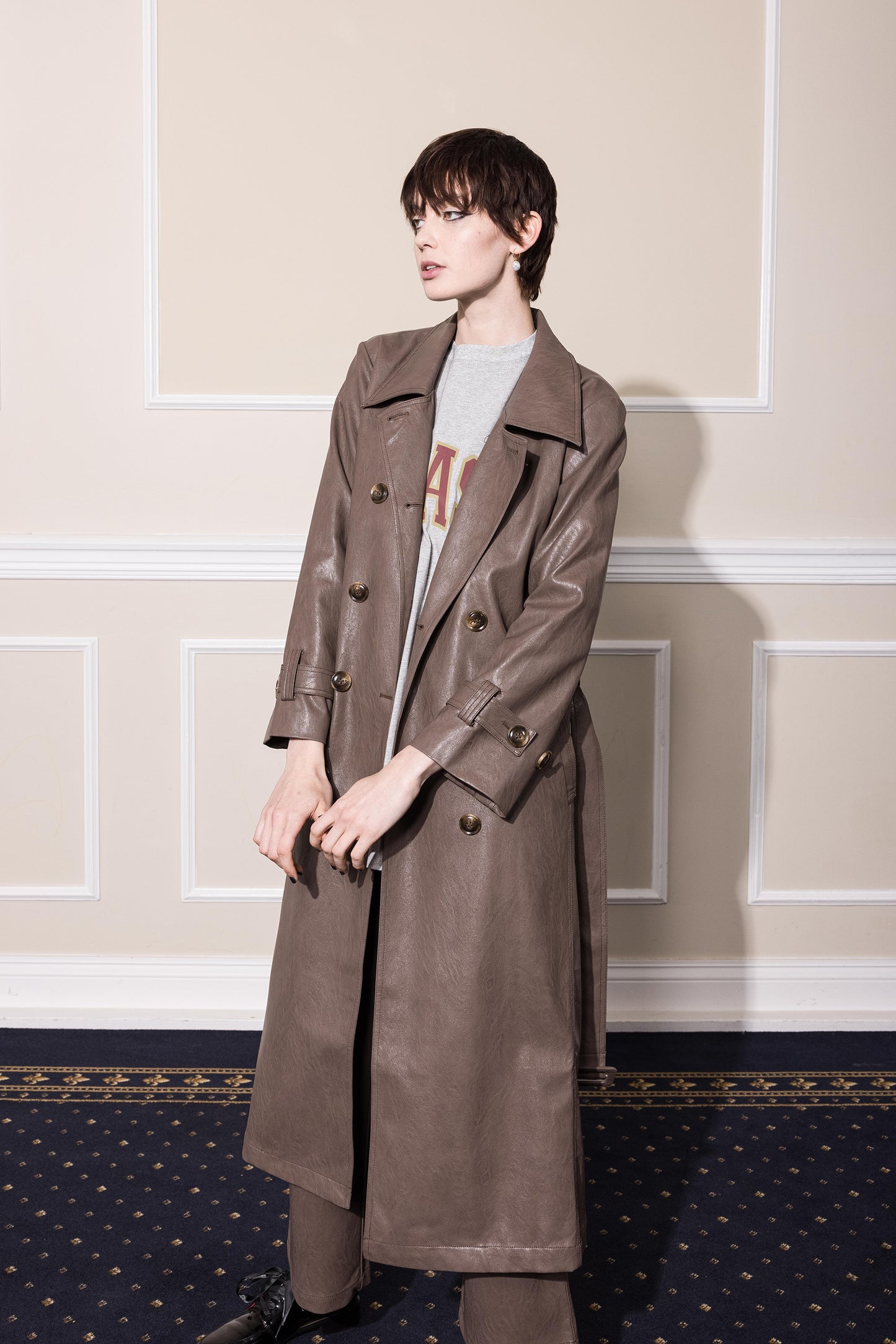 HIGHWAY TRENCH COFFEE VEGAN LEATHER