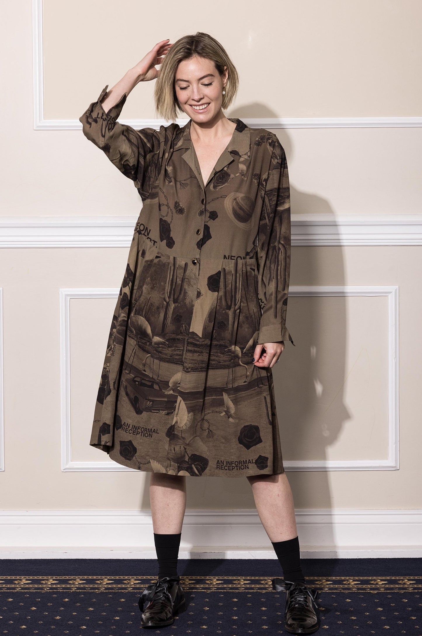 NEON DESERT DRESS - CHOCOLATE PRINT