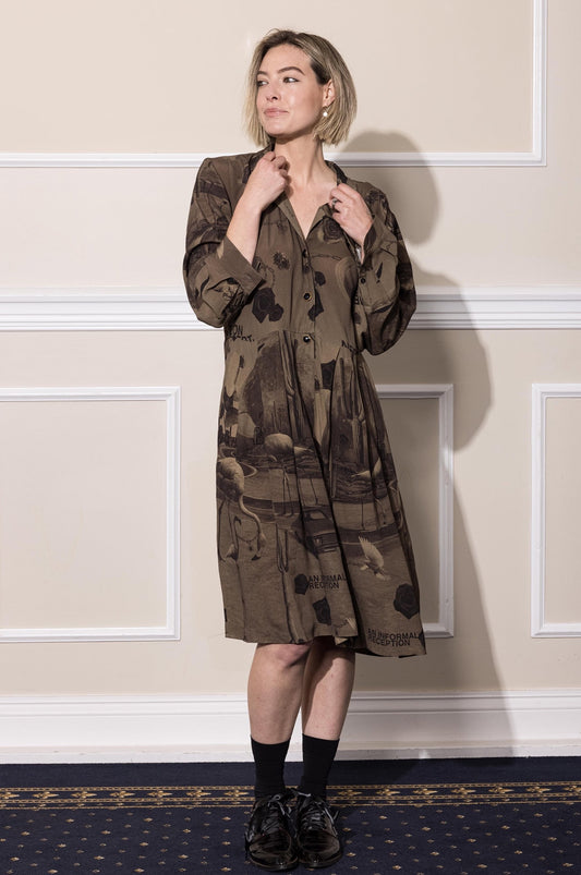 NEON DESERT DRESS - CHOCOLATE PRINT