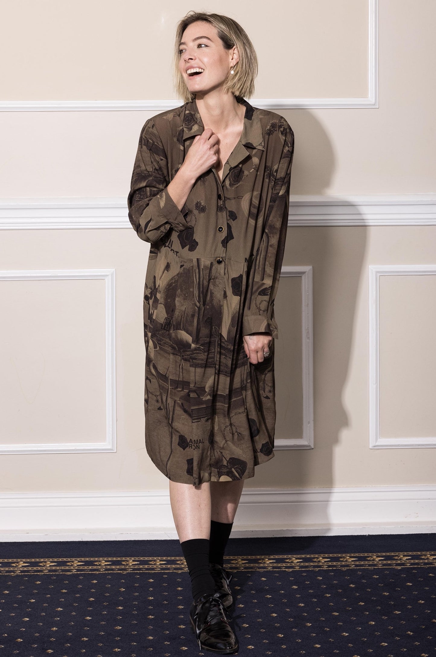 NEON DESERT DRESS - CHOCOLATE PRINT