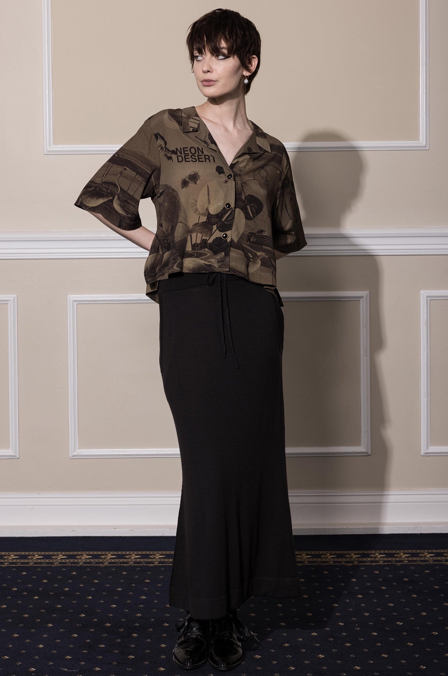 NEON DESERT BLOUSE - CHOCOLATE