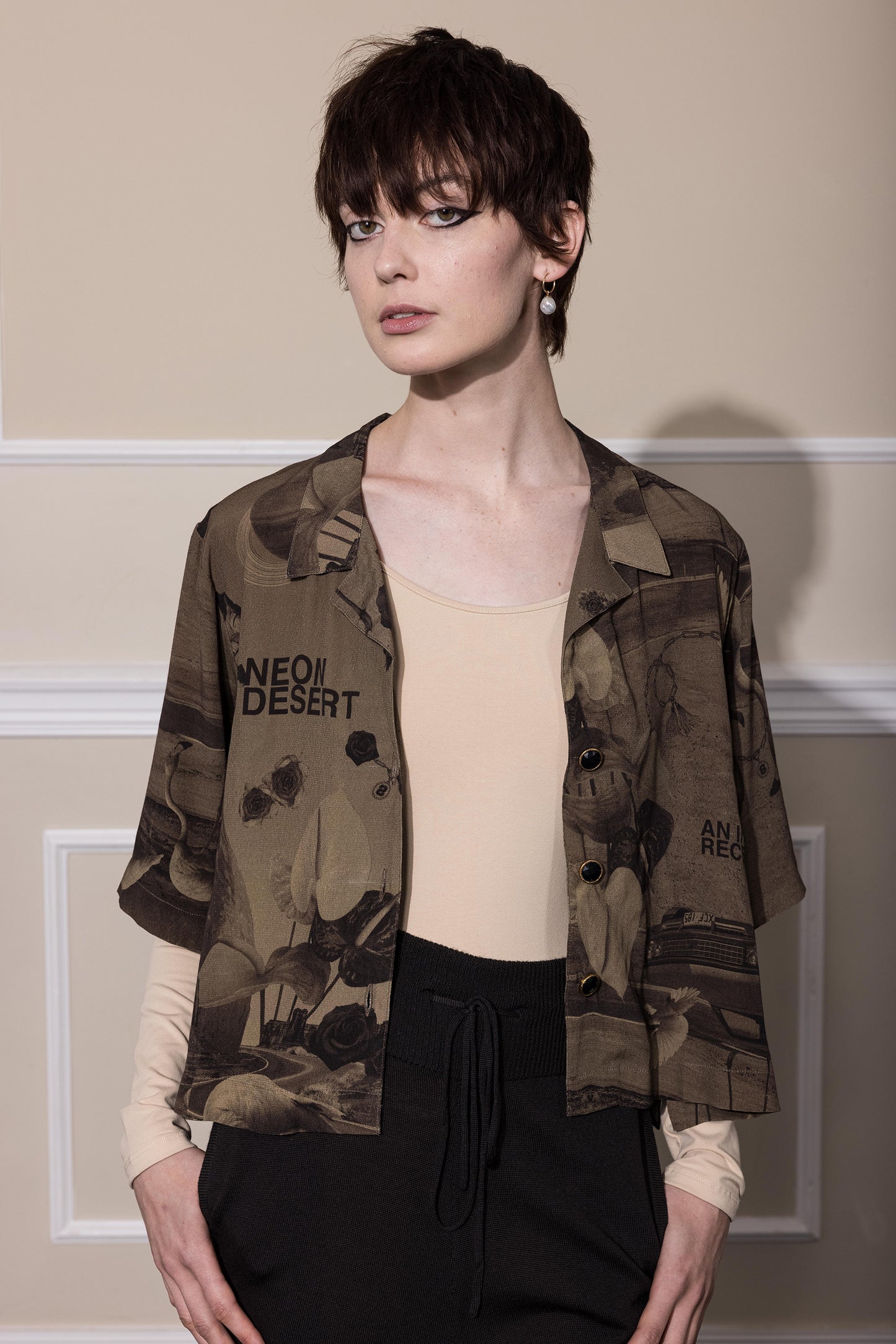 NEON DESERT BLOUSE - CHOCOLATE