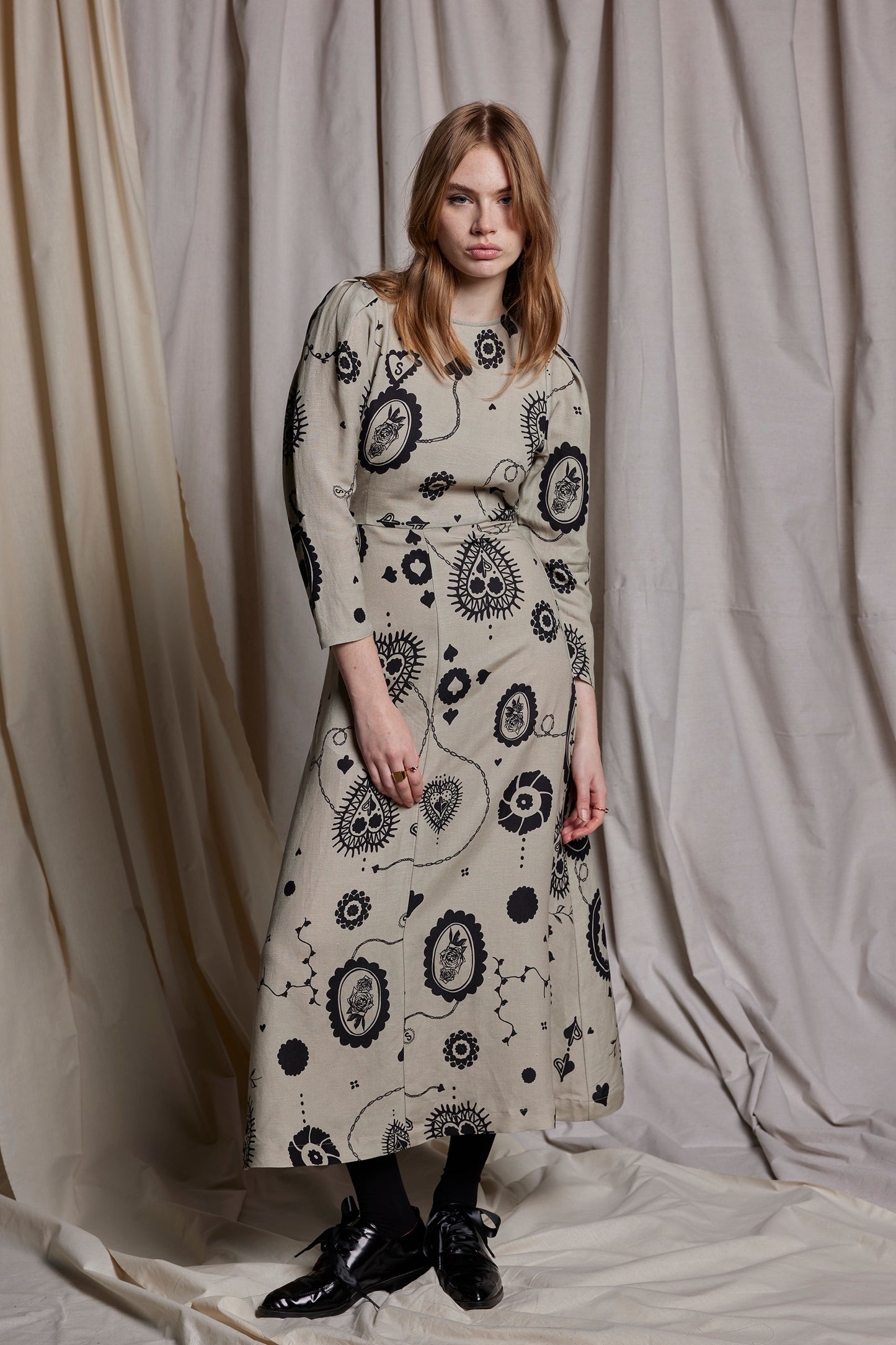 FLORENCE DRESS - STONE CAMEO PRINT