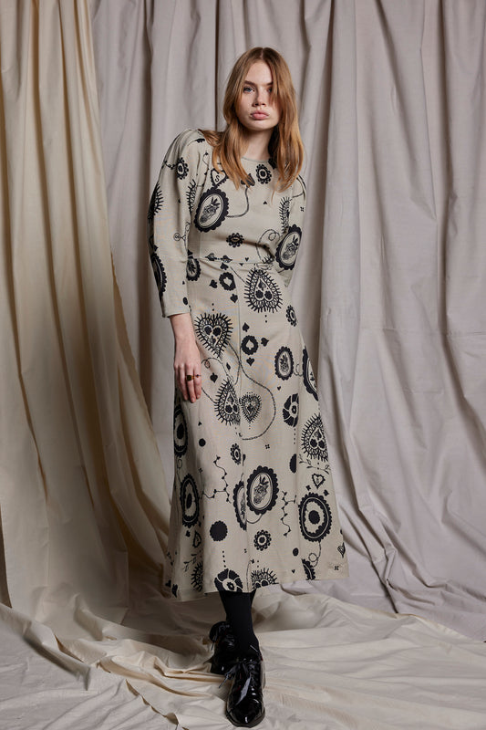 FLORENCE DRESS - STONE CAMEO PRINT