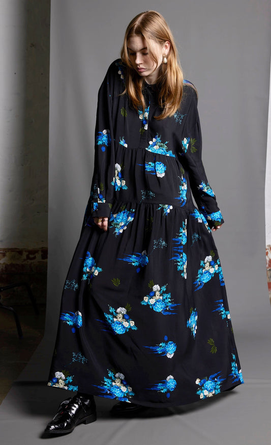 LOVE LIES BLEEDING DRESS - ELECTRIC BLUE PRINT