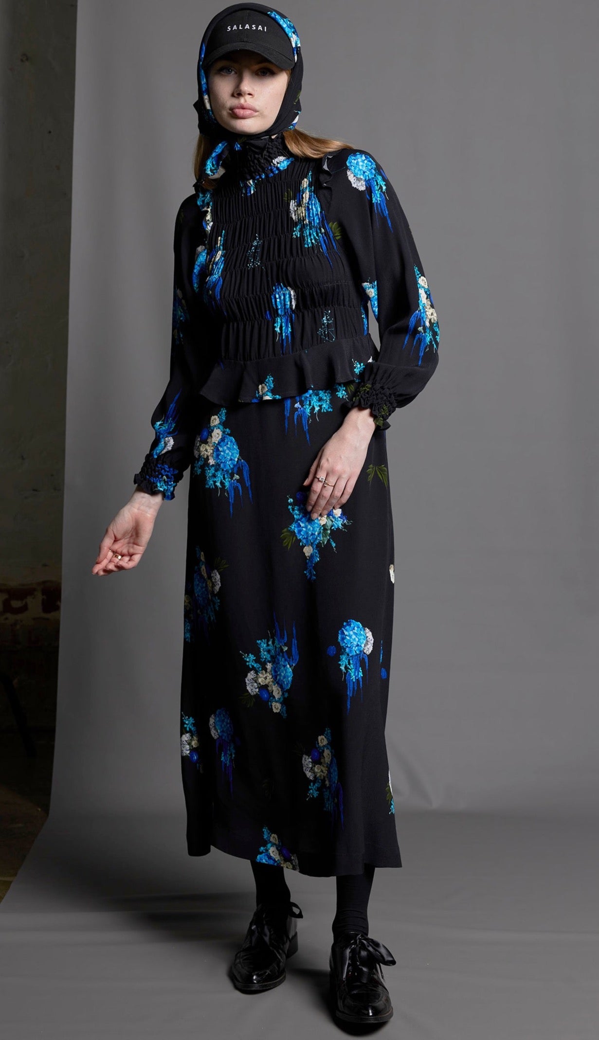 FEMME FATALE DRESS - ELECTRIC BLUE PRINT