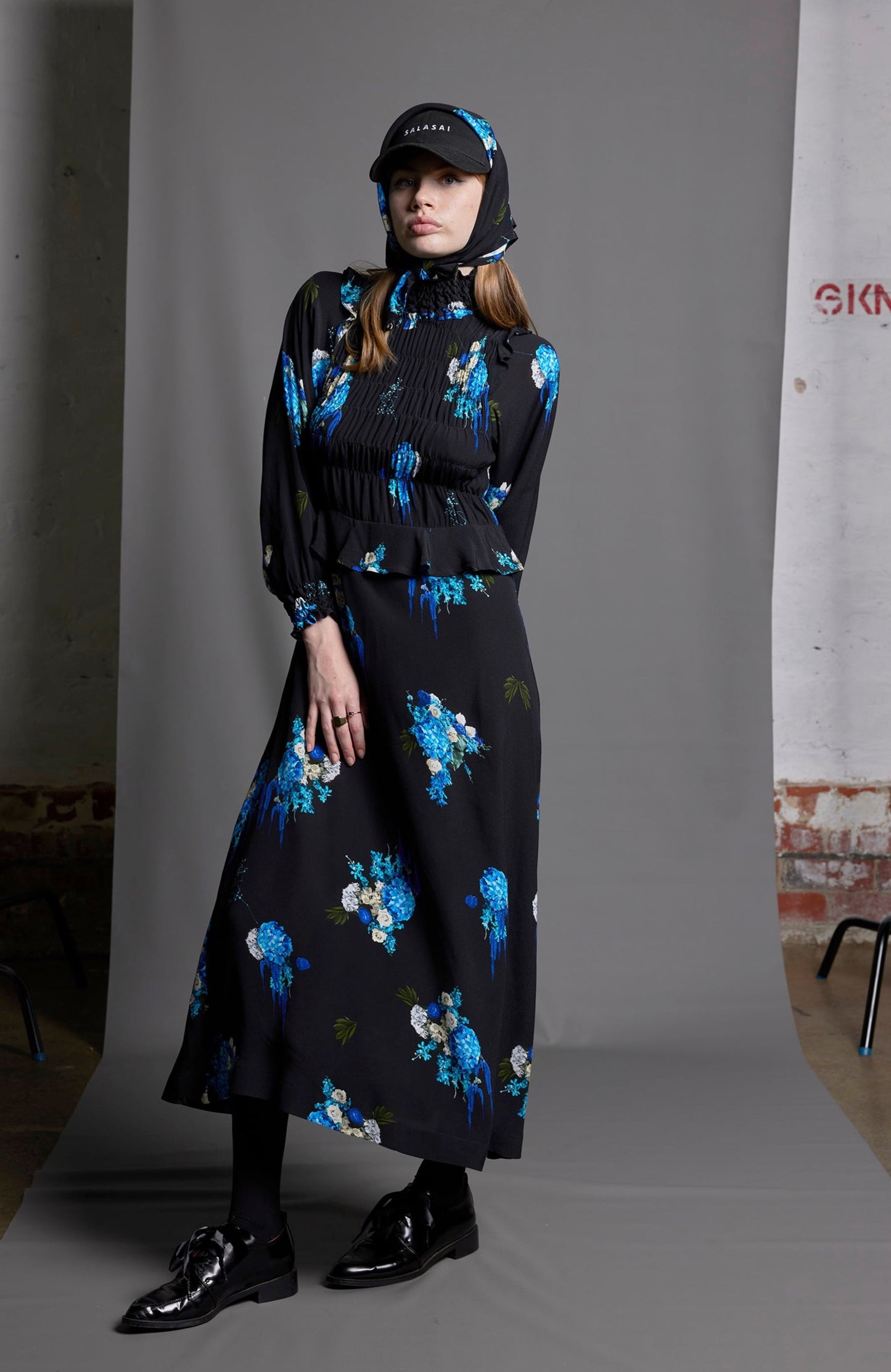 FEMME FATALE DRESS - ELECTRIC BLUE PRINT