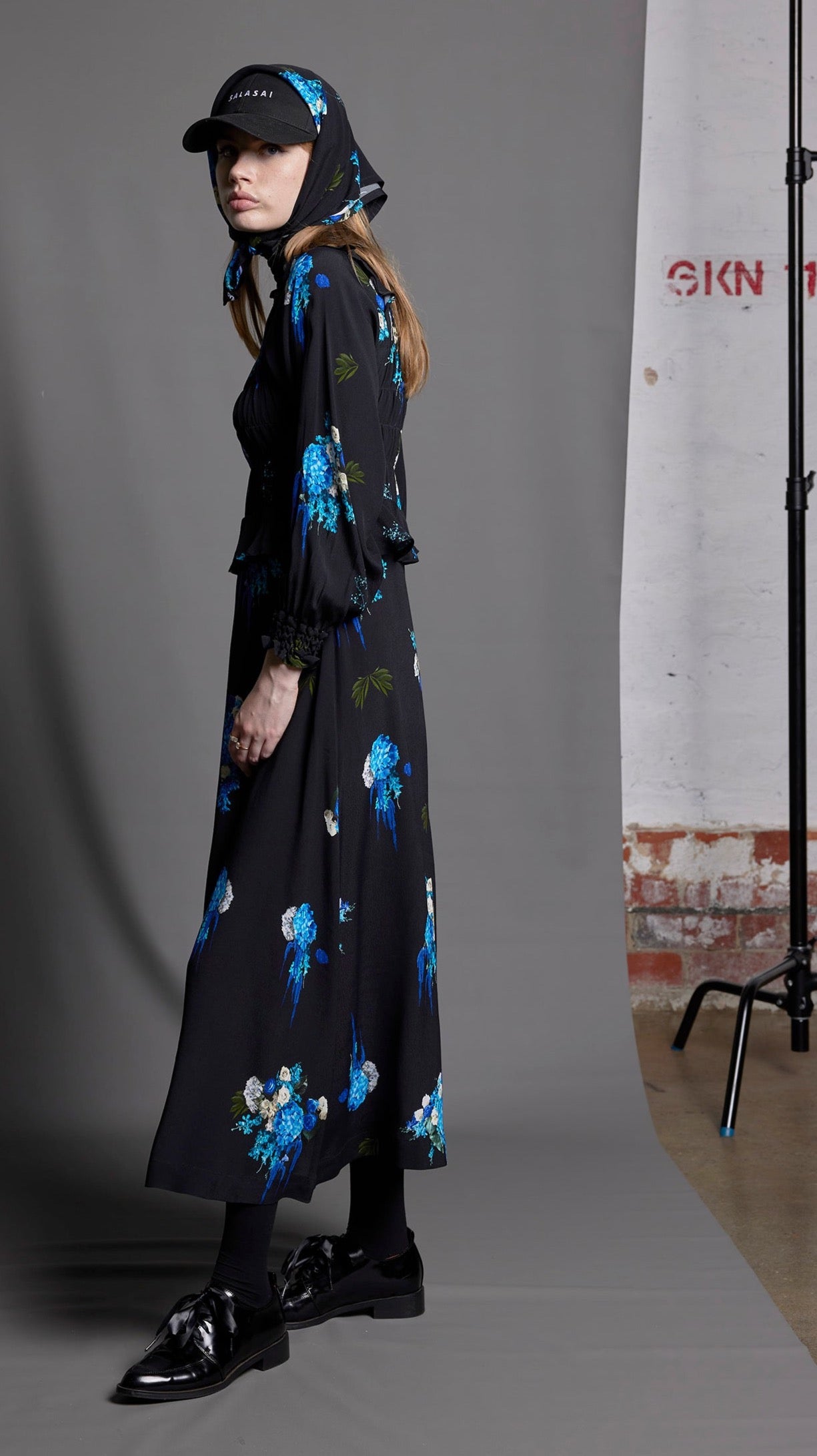 FEMME FATALE DRESS - ELECTRIC BLUE PRINT