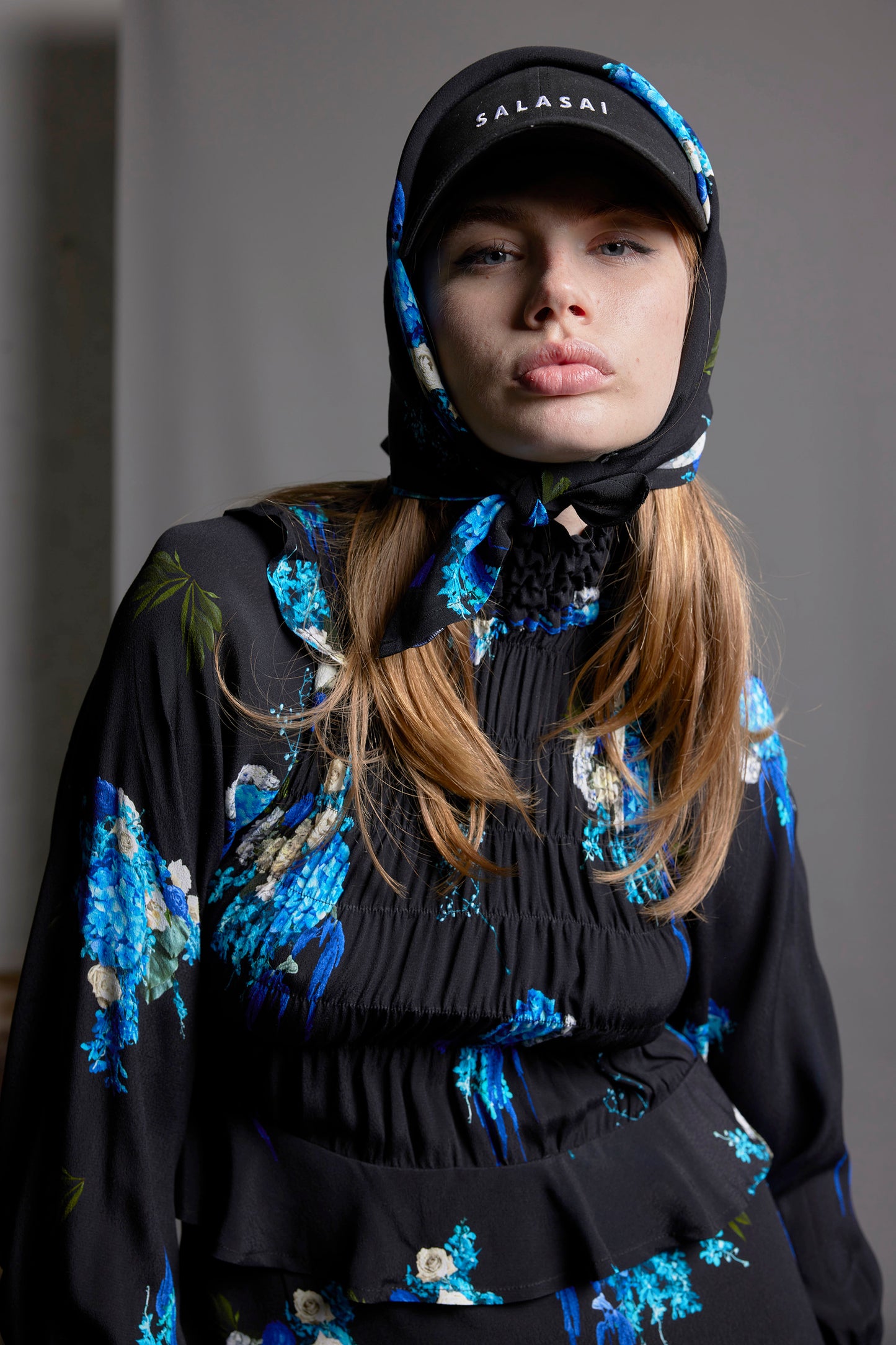 FEMME FATALE DRESS - ELECTRIC BLUE PRINT