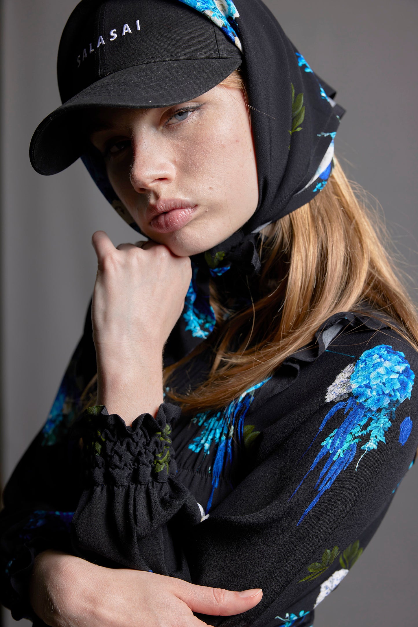 FEMME FATALE DRESS - ELECTRIC BLUE PRINT