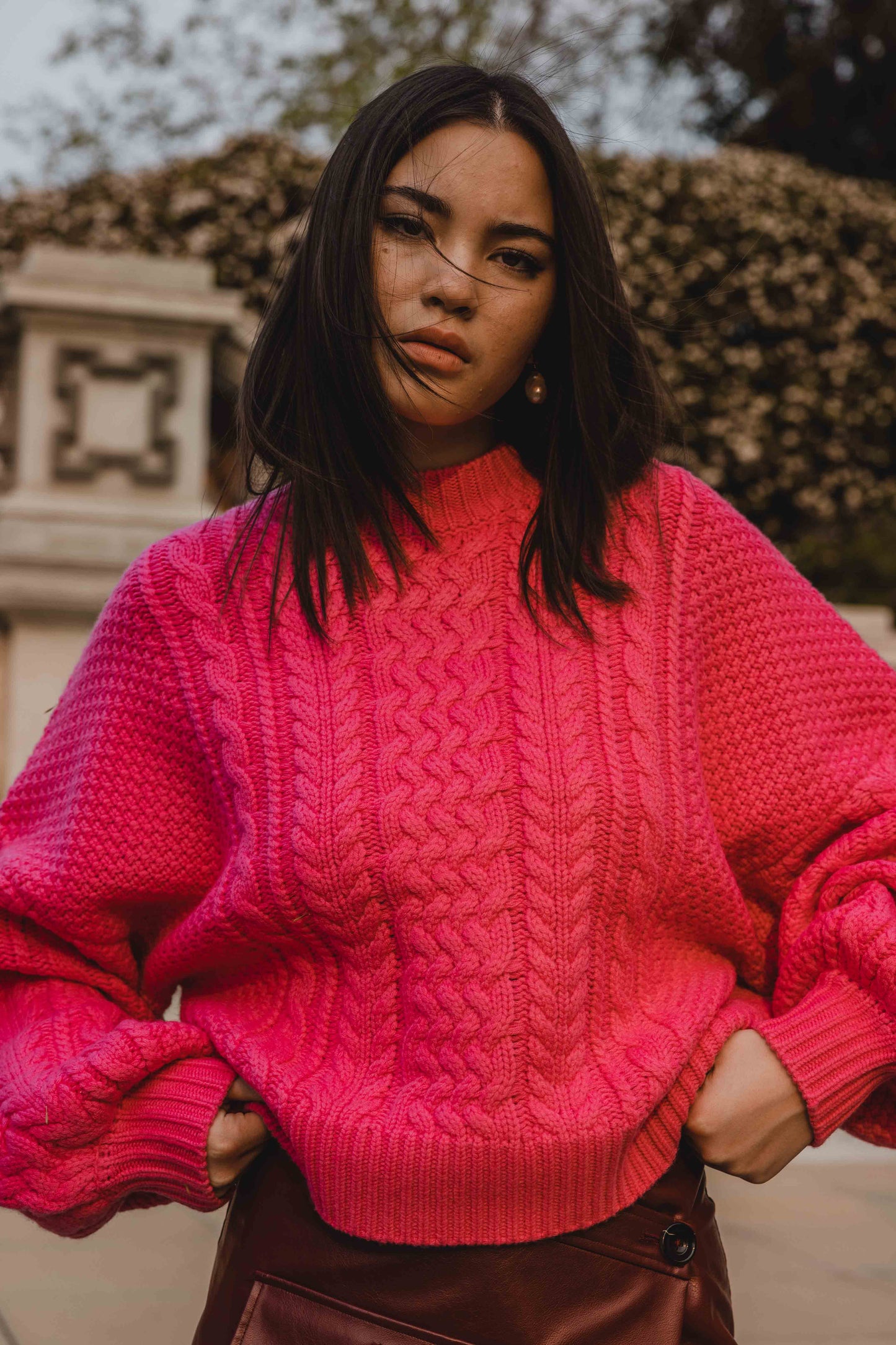 LOVERS CABLE KNIT - PINK