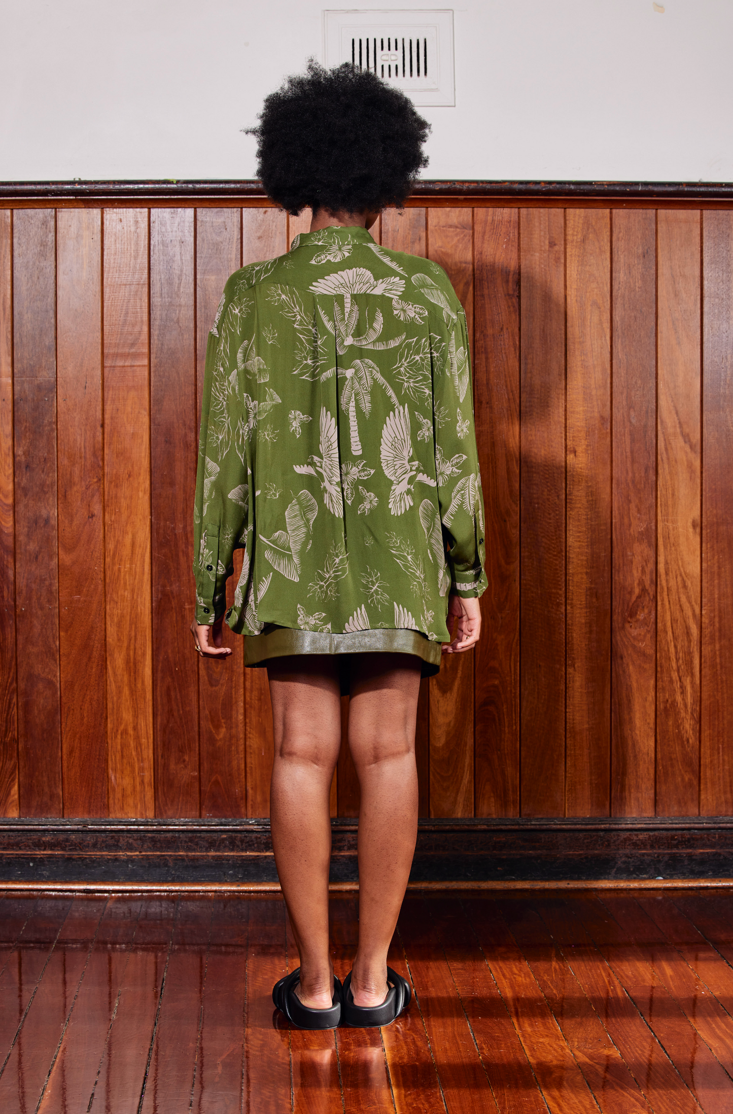 PALM PEOPLE SHIRT - EVER GREEN SILK