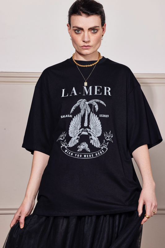 WISH U WERE HERE TEE - BLACK