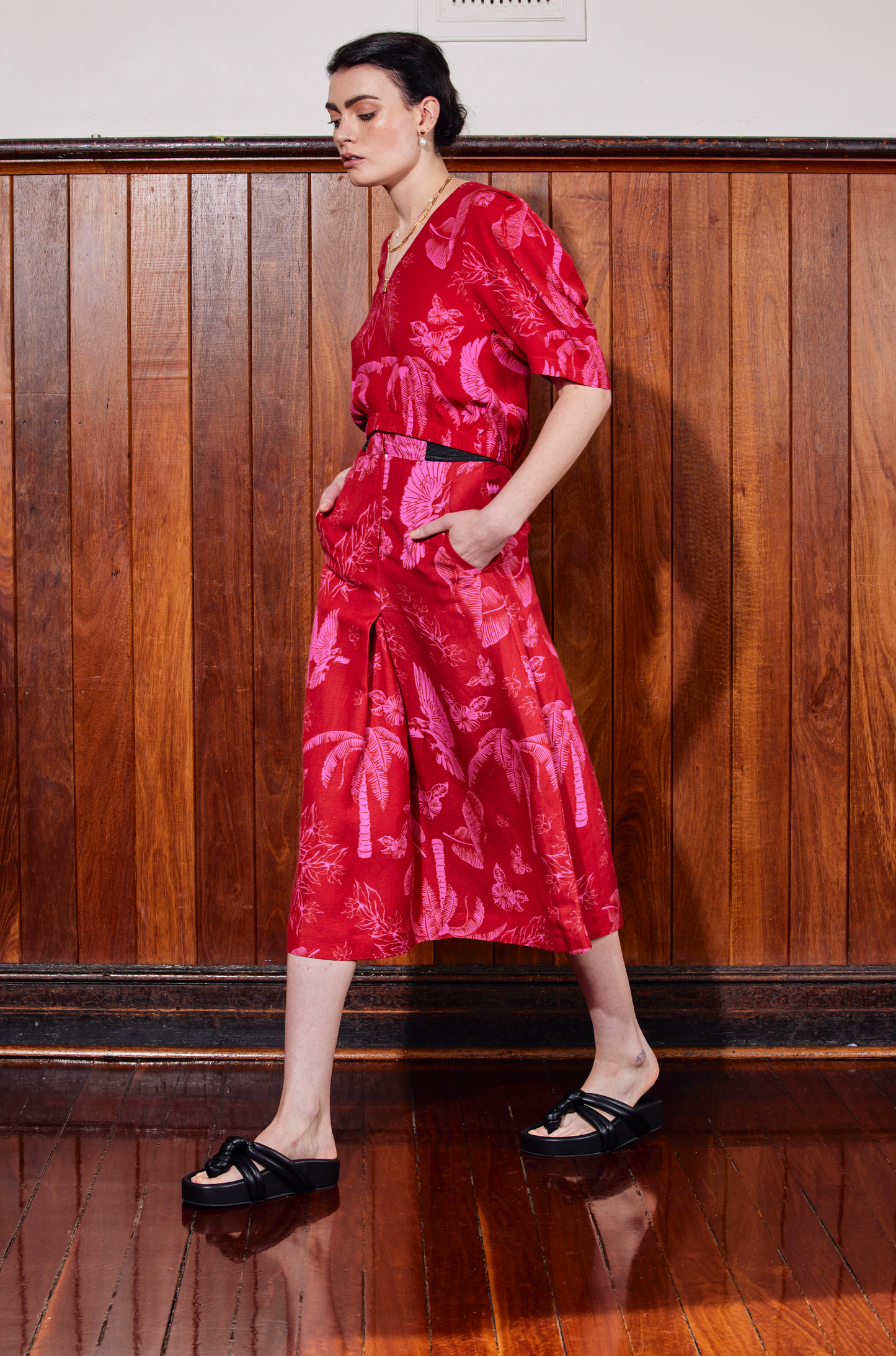 WILD TROPICS SKIRT - PINK ISLE PRINT