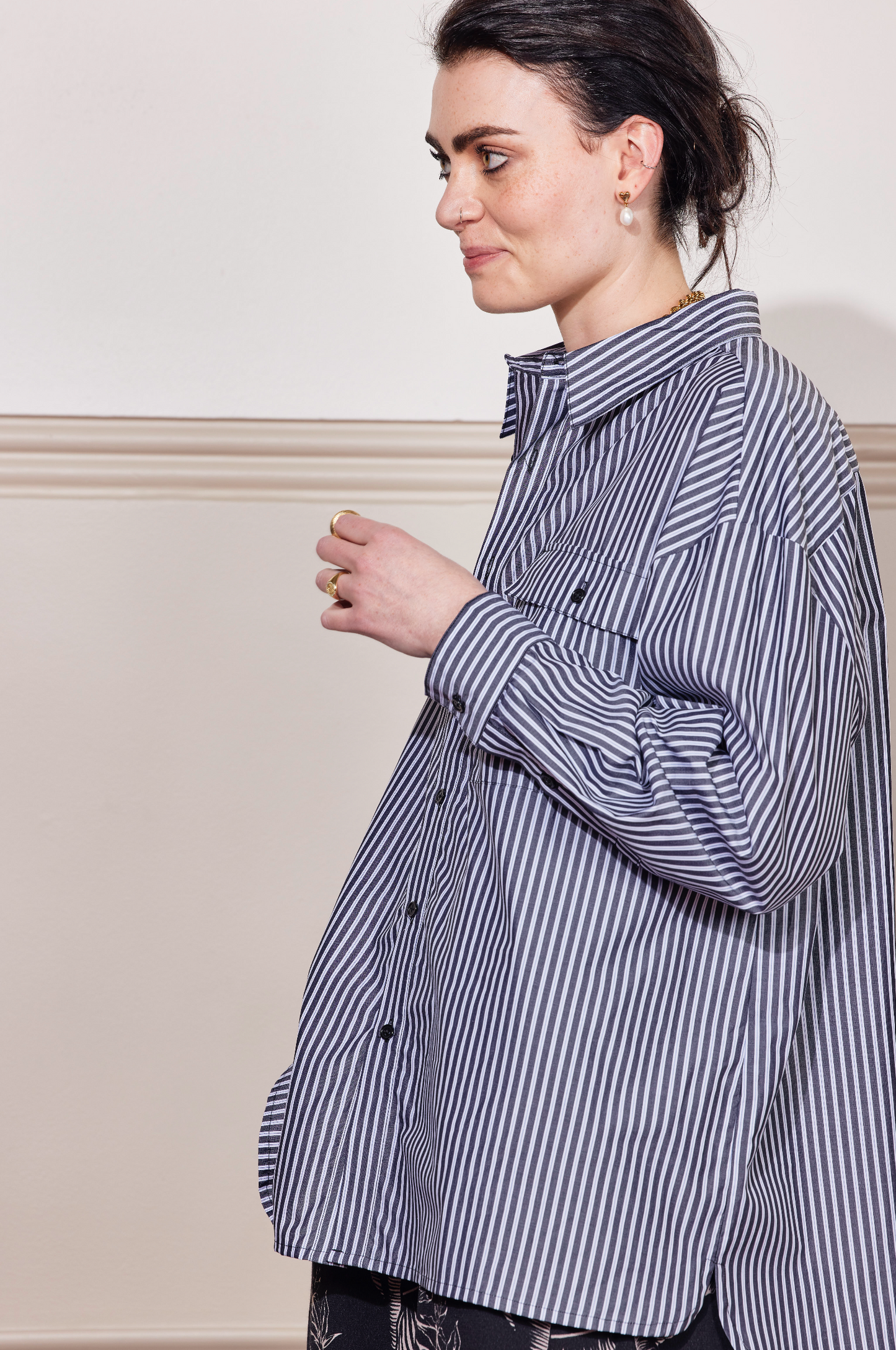 PALM PEOPLE SHIRT - BLACK STRIPE