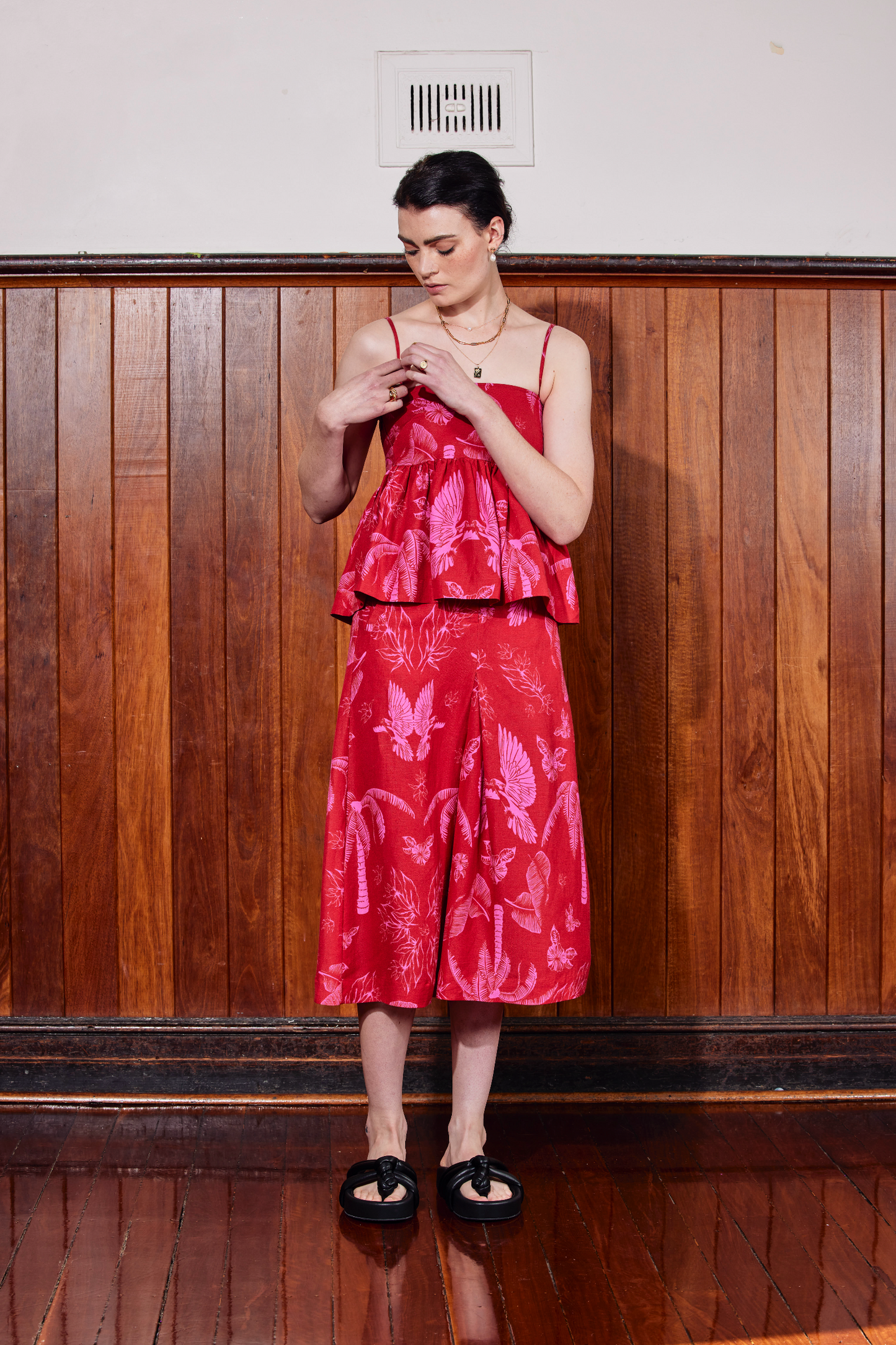 WILD TROPICS SKIRT - PINK ISLE PRINT