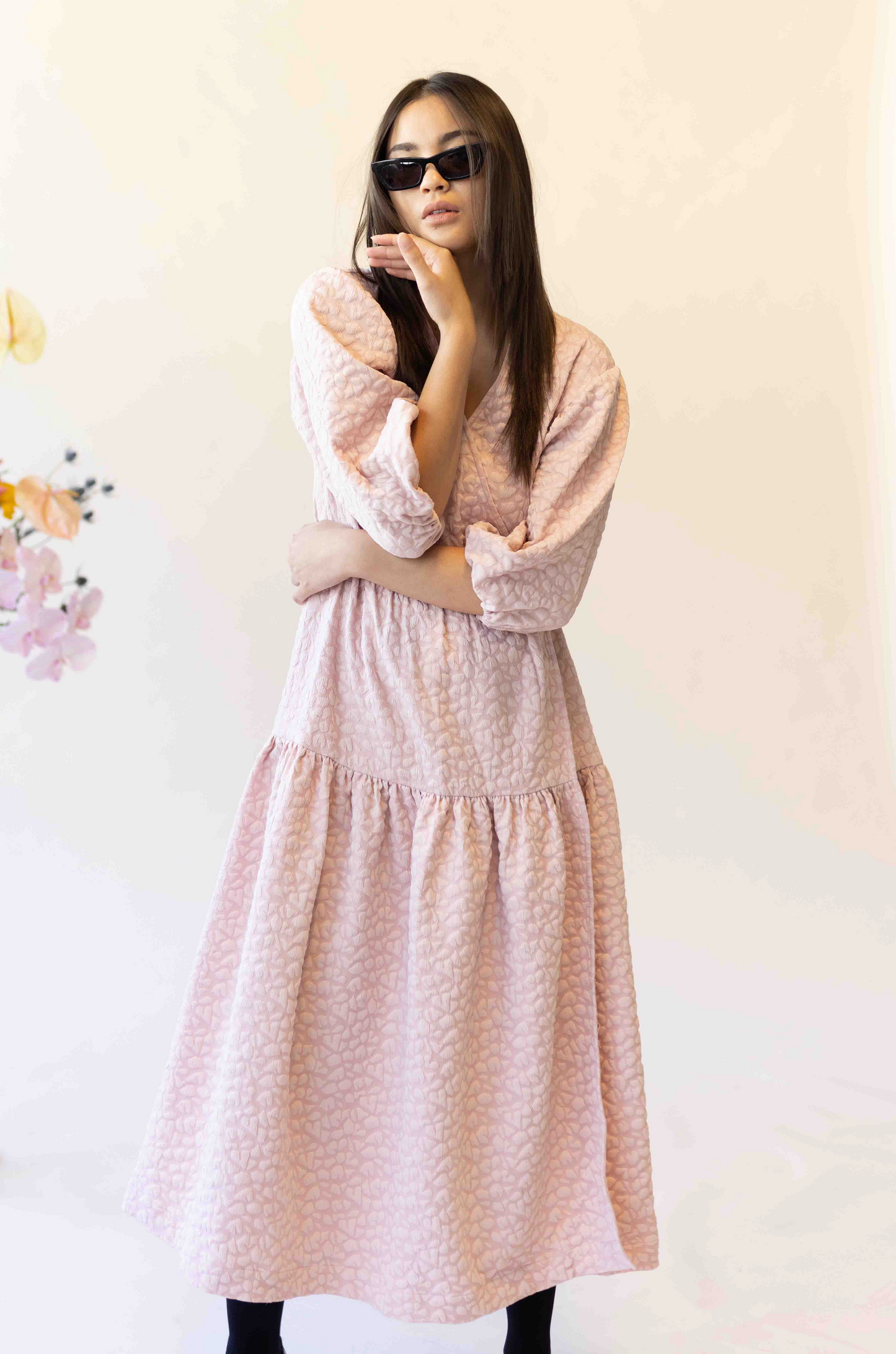 HEAVY HEARTS WRAP DRESS - PINK