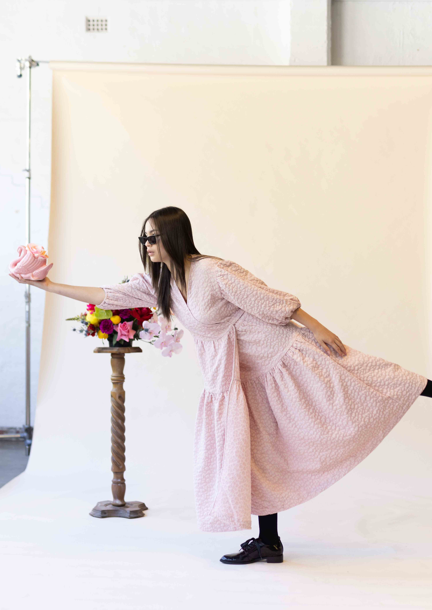 HEAVY HEARTS WRAP DRESS - PINK