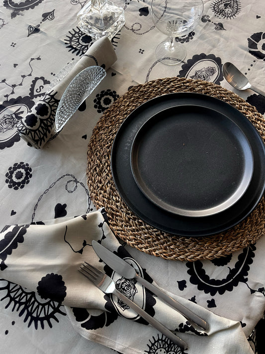 SALASAI TABLE CLOTH - STONE CAMEO LINEN