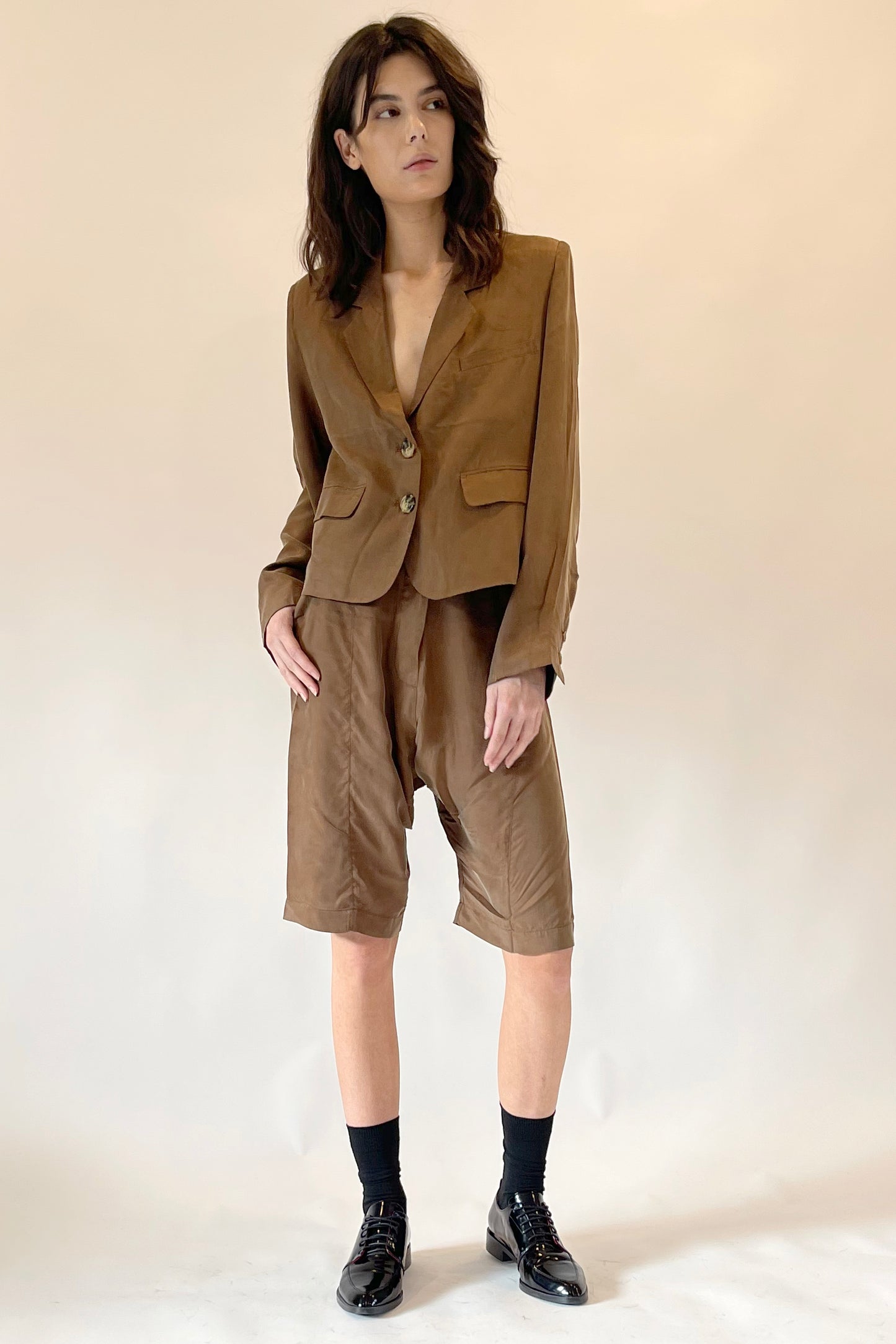 PLANET BLAZER- KHAKI BROWN CUPRO
