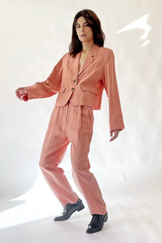 PLANET PANT - ROSEATE LINEN SILK