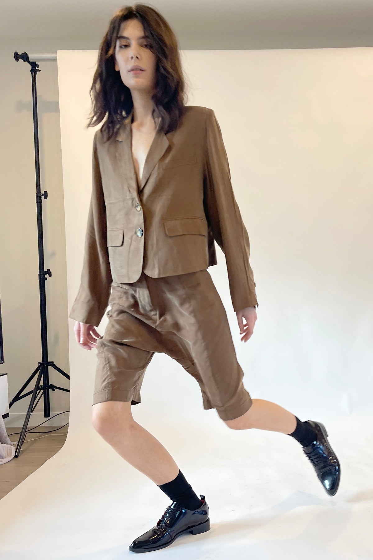 PLANET BLAZER- KHAKI BROWN CUPRO