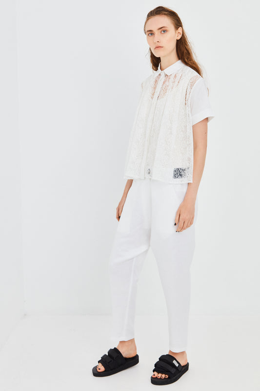 BLURRED BLOUSE, WHITE