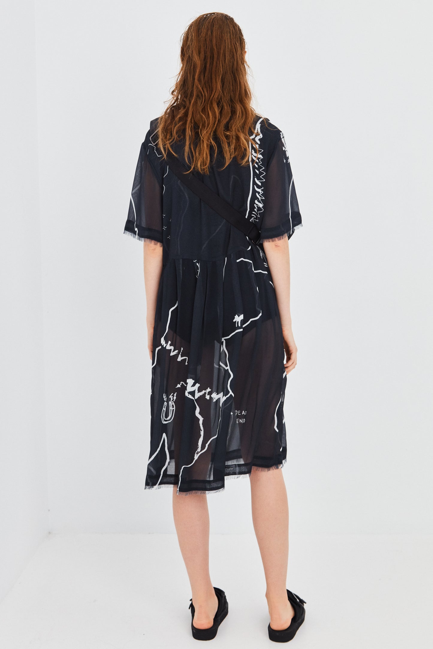 PAINTED PAST TIME DRESS, Black print