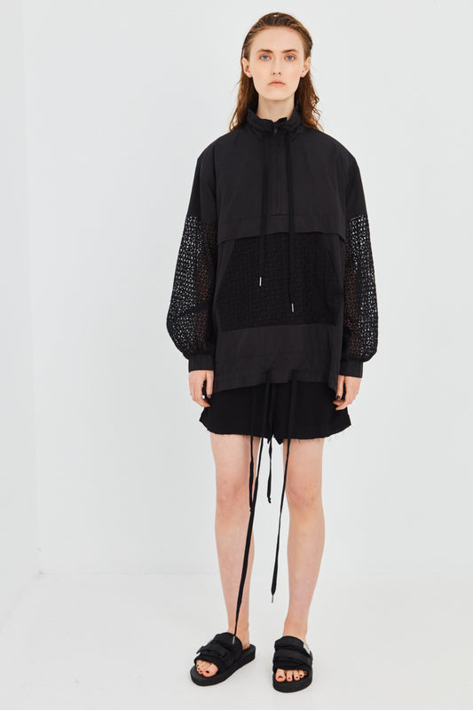 BLURRED WINDBREAKER, BLACK