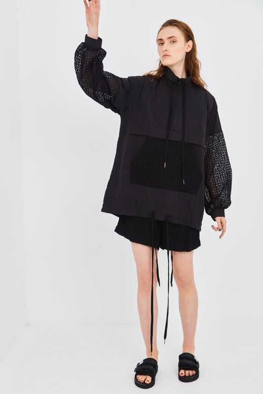 BLURRED WINDBREAKER, BLACK
