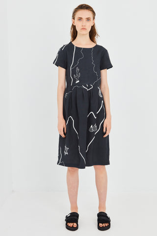 SATORIAL DRESS, BLACK PRINT