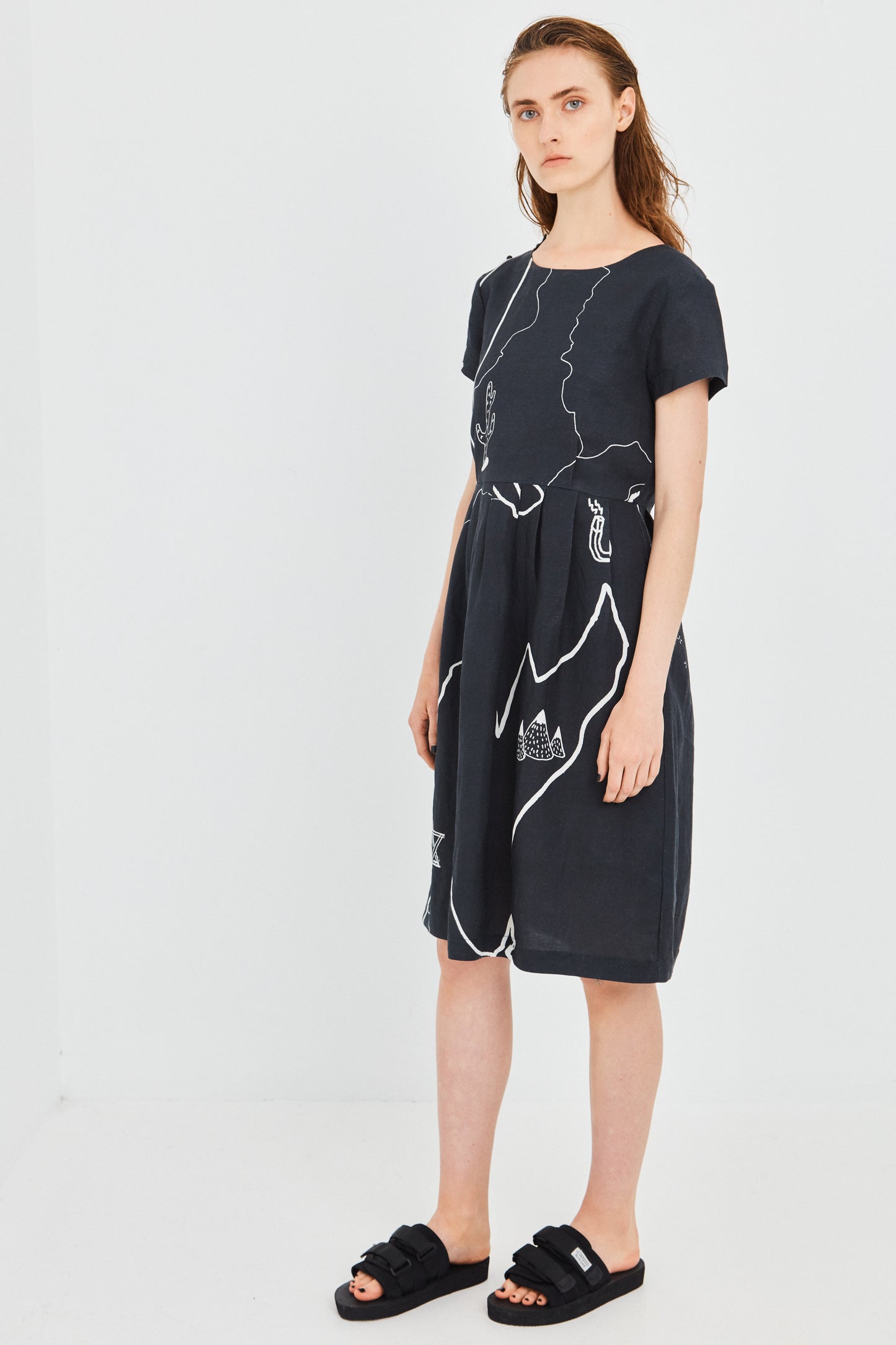 SATORIAL DRESS, BLACK PRINT