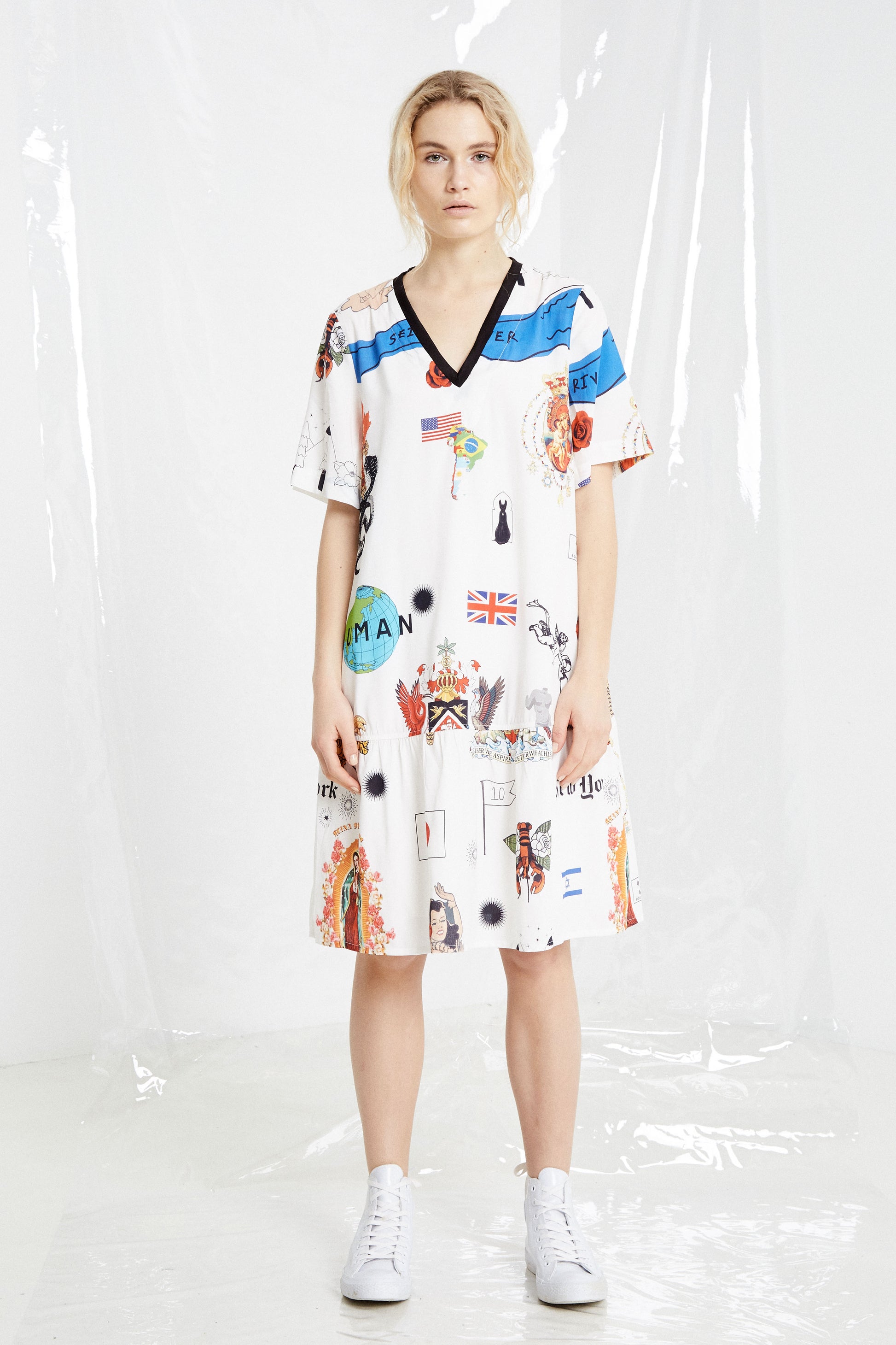 Human Kind T Dress, White