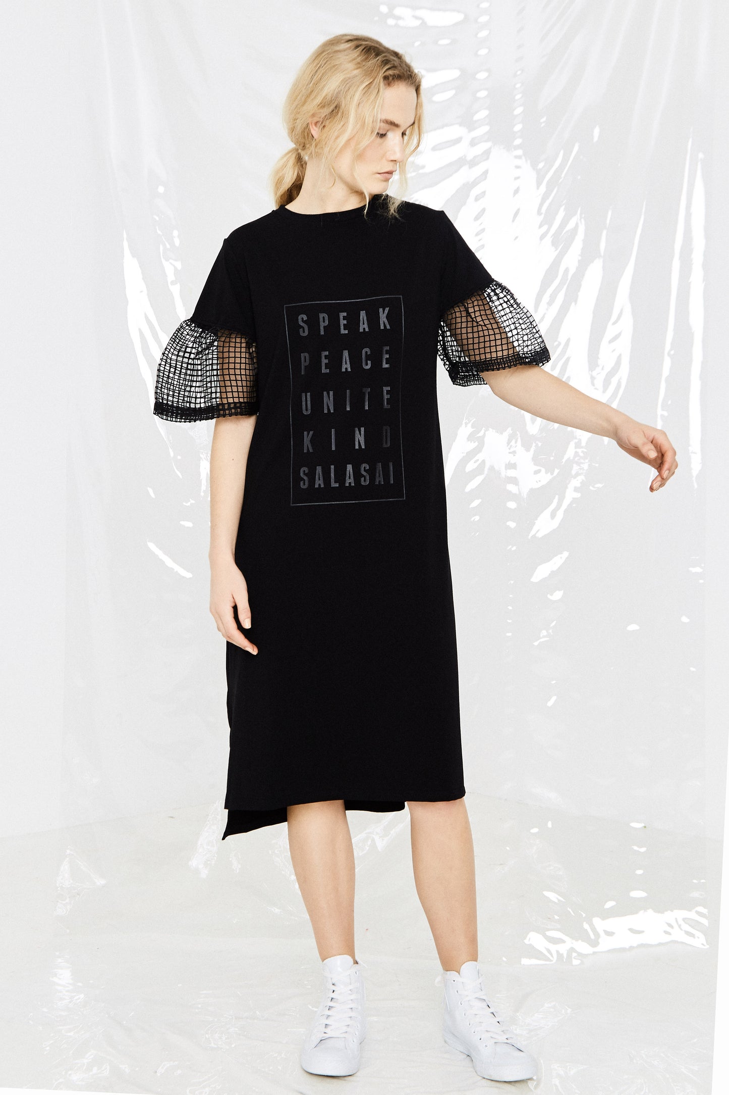 SPEAK PEACE T DRESS