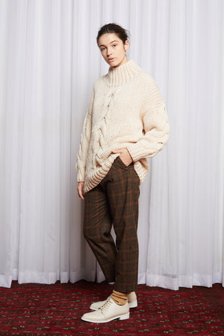 MULHOLLAND JUMPER - IVORY MERINO HAND KNIT