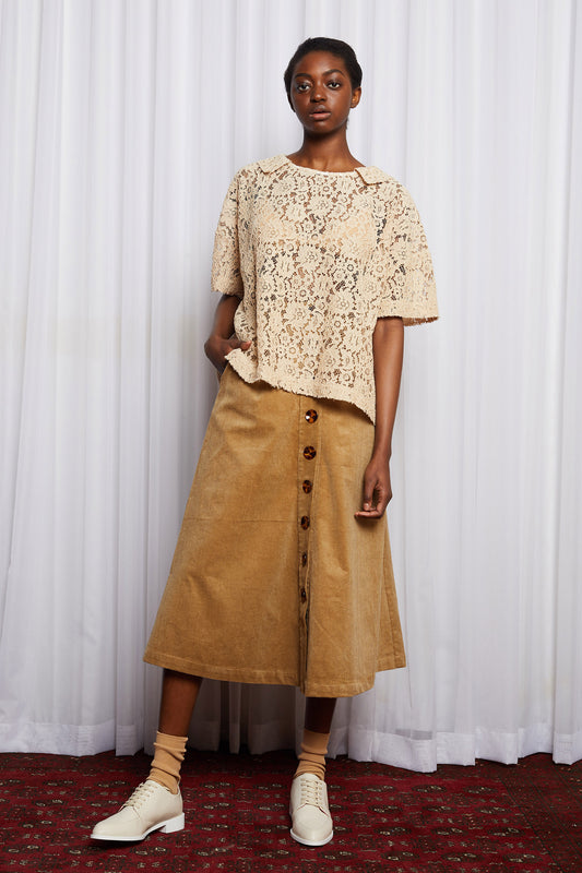 COLD TOWN SKIRT - BEIGE CORDUROY (SAMPLE)